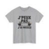Tee Shirt J’peux pas j’ai muscu – T-Shirt Humour Sport Fitness Unisexe Blanc ou Gris S-3XL