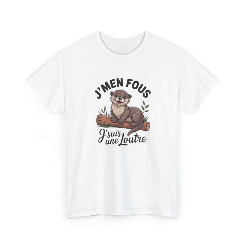 Tee Shirt J’m’en fous j’suis une Loutre – T-Shirt Humour Animal Mignon Femme Blanc ou Gris S-3XL