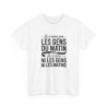 T-shirt Humour Je N’aime Pas Les Gens du Matin – Tee Shirt Drôle  Unisexe Blanc Gris Sport – Idée Cadeau Originale