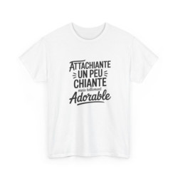 T-shirt Femme Humour Attachiante Un Peu Chiante  Adorable Tee Shirt Drôle Blanc Gris Sport Idée Cadeau Originale