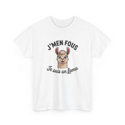 T-shirt Humour J’m’en Fous Je Suis un Lama  Tee Shirt Drôle Animal Mignon Unisexe Blanc Gris Sport  Idée Cadeau Originale