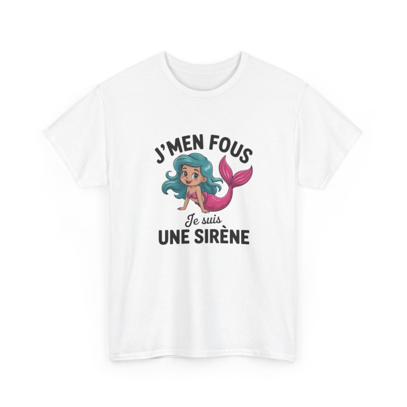 T-shirt Femme Humour J’m’en Fous Je Suis une Sirène – Tee Shirt Drôle et Mignon Blanc Gris Sport