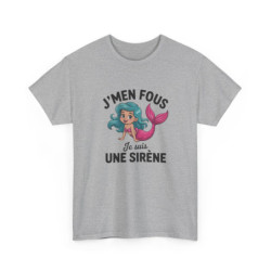 T-shirt Femme Humour J’m’en Fous Je Suis une Sirène – Tee Shirt Drôle et Mignon Blanc Gris Sport