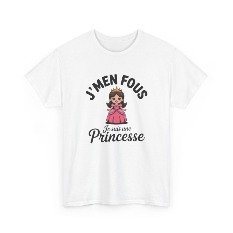 T-shirt Femme Humour J’m’en Fous Je Suis une Princesse – Tee Shirt Drôle Mignon Blanc Gris Sport – Idée Cadeau