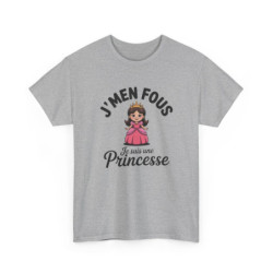 T-shirt Femme Humour J’m’en Fous Je Suis une Princesse – Tee Shirt Drôle Mignon Blanc Gris Sport – Idée Cadeau