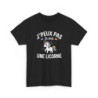 T-shirt Humour J’Peux Pas Je Suis une Licorne – Tee Shirt Adulte Femme Drôle et Mignon – Noir
