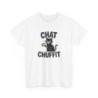 T-shirt Drôle “Chat Chuffit” – Tee Shirt Humour Chat Café Blanc Gris – Idée Cadeau Amoureux des Chats