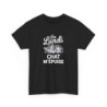 T-shirt Drôle “Les Lundi Chat M’Épuise” – Tee Shirt Humour Chat Fatigué Noir – Idée Cadeau Amoureux des Chats