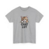 T-shirt Drôle “Chat Lut” – Tee Shirt Humour Chat Mignon Blanc Gris – Idée Cadeau Amoureux des Chats