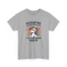T-shirt Drôle N’essaie pas d’entrer dans ma têteTee Shirt Humour Licorne Blanc Gris