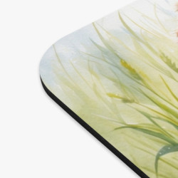 Tapis de souris 22x18 cm – Chiot Labrador Chocolat dans les Marais – Foulard Camouflage – Illustration Aquarelle