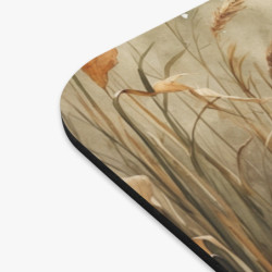 Tapis de souris 22x18 cm – Chiot Labrador Noir Automne – Foulard Camouflage – Illustration Aquarelle – Surface Antidérapante