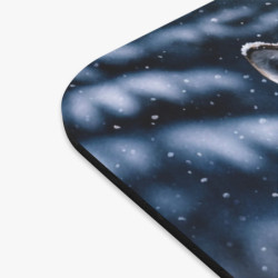 Tapis de souris 22x18 cm – Loups dans la Neige – Aquarelle Hivernale – Duo Sauvage – Forêt Enneigée – Base Antidérapante