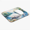 Tapis de souris 22x18 cm – Cygne Élégant sur Lac Paisible – Illustration Aquarelle Romantique Nature & Fleurs