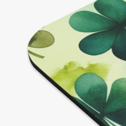 Tapis de souris 22x18 cm – Motif Trèfles à Quatre Feuilles – Illustration Aquarelle Verte Chance & Nature