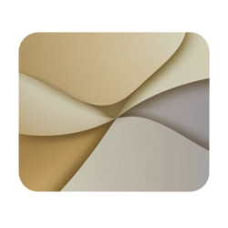 Tapis de souris 22x18 cm – Design Abstrait Doré & Beige – Formes Fluides Élégantes & Style Moderne