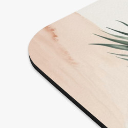 Tapis de souris 22x18 cm – Fleurs Tropicales & Feuilles Exotiques – Illustration Aquarelle Colorée Hibiscus & Monstera –