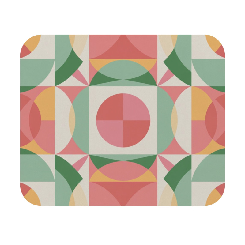 Tapis de souris 22x18 cm – Motif Géométrique Abstrait Multicolore – Design Moderne Rétro & Harmonieux