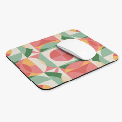 Tapis de souris 22x18 cm – Motif Géométrique Abstrait Multicolore – Design Moderne Rétro & Harmonieux