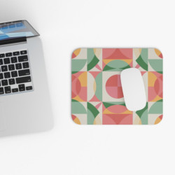 Tapis de souris 22x18 cm – Motif Géométrique Abstrait Multicolore – Design Moderne Rétro & Harmonieux