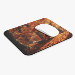 Tapis de souris 22x18 cm – Renard dans la Forêt d’Automne – Illustration Nature & Lumière Dorée – Surface Lisse