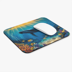 Tapis de souris 22x18 cm – Baleine et Poissons Tropicaux – Monde Sous-Marin Coloré – Océan Lumineux & Coraux Exotiques
