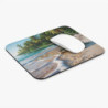 Tapis de souris 22x18 cm – Tortue sur la Plage Tropicale – Océan, Palmiers & Sérénité Naturelle – Design Marin & Zen