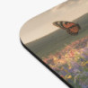 Tapis de souris 22x18 cm – Champ de Fleurs et Papillons – Paysage Printanier Lumineux – Nature