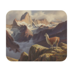 Tapis de souris 22x18 cm – Lama dans les Andes – Montagnes Majestueuses & Paysage Naturel – Ambiance Aventure & Sérénité