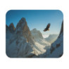 Tapis de souris 22x18 cm – Aigle dans les Montagnes Enneigées – Liberté & Force Naturelle – Paysage