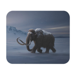 Tapis de souris 22x18 cm – Mammouth Laineux dans la Neige – Monde Glaciaire & Préhistoire