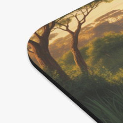 Tapis de souris 22x18 cm – Hippopotame au Coucher du Soleil – Rivière Dorée d’Afrique – Faune Sauvage