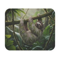 Tapis de souris 22x18 cm – Paresseux dans la Jungle – Détente Tropicale & Nature Luxuriante