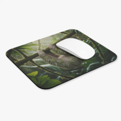 Tapis de souris 22x18 cm – Paresseux dans la Jungle – Détente Tropicale & Nature Luxuriante