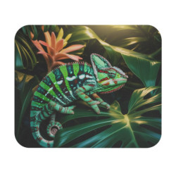 Tapis de souris 22x18 cm – Caméléon Tropical Multicolore – Feuilles Exotiques & Jungle Lumineuse