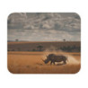 Tapis de souris 22x18 cm – Rhinocéros dans la Savane Africaine – Force & Sérénité de la Nature Sauvage