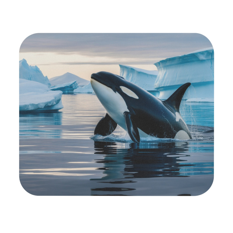 Tapis de souris 22x18 cm – Orque dans les Glaces – Océan Arctique & Liberté Marine