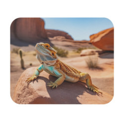 Tapis de souris 22x18 cm – Lézard du Désert sur Rocher – Force & Sérénité du Soleil