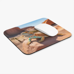 Tapis de souris 22x18 cm – Lézard du Désert sur Rocher – Force & Sérénité du Soleil