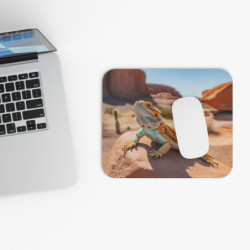 Tapis de souris 22x18 cm – Lézard du Désert sur Rocher – Force & Sérénité du Soleil