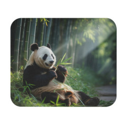 Tapis de souris 22x18 cm – Panda Mangeant du Bambou – Sérénité Asiatique & Nature Zen