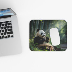 Tapis de souris 22x18 cm – Panda Mangeant du Bambou – Sérénité Asiatique & Nature Zen