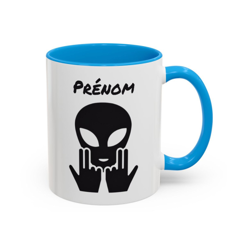 Teecustom Mug Alien Personnalisé avec Prénom – Extraterrestre Humour Signe JUL – Mug Céramique Couleurs au Choix