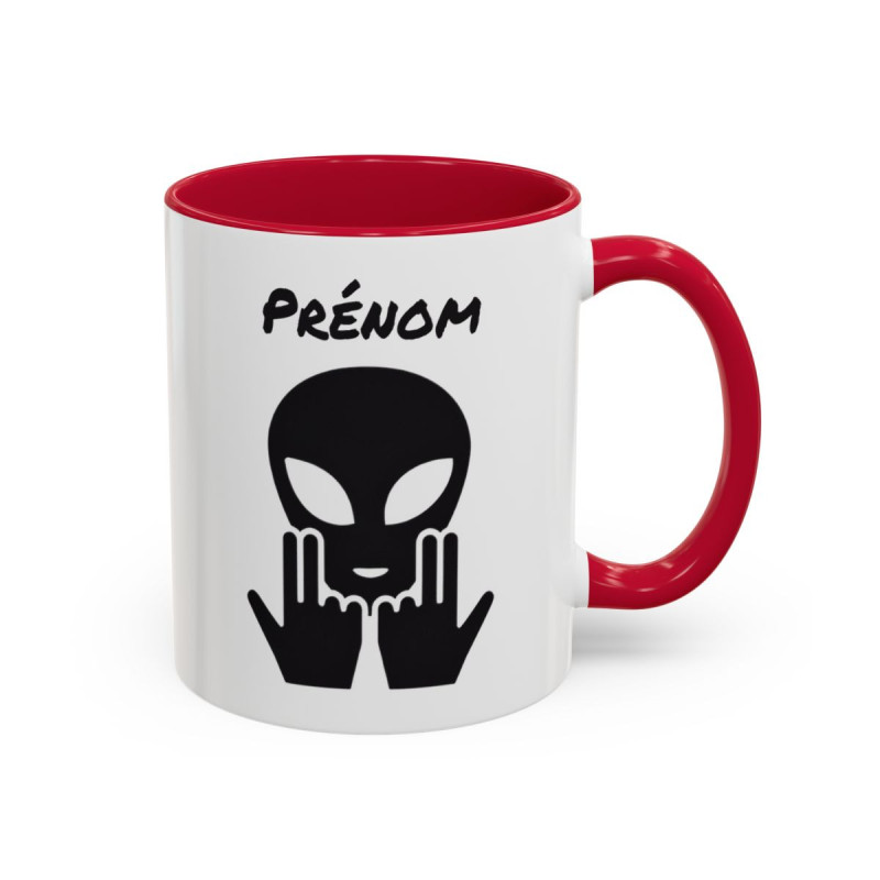 Teecustom Mug Alien Personnalisé avec Prénom – Extraterrestre Humour Signe JUL – Mug Céramique Couleurs au Choix