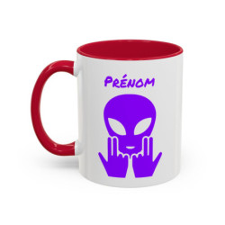 Teecustom Mug Alien Violet Personnalisé avec Prénom – Extraterrestre Humour Signe JUL – Mug Céramique Couleurs au Choix