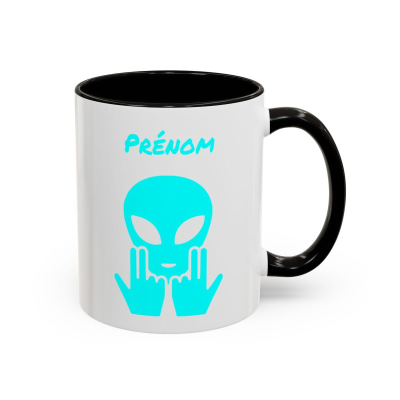 Teecustom Mug Alien Bleu Clair Personnalisé avec Prénom – Extraterrestre Humour Signe JUL – Mug Céramique Couleurs au Choix