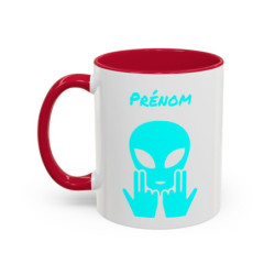Teecustom Mug Alien Bleu Clair Personnalisé avec Prénom – Extraterrestre Humour Signe JUL – Mug Céramique Couleurs au Choix