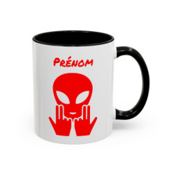Teecustom Mug Alien Rouge Personnalisé avec Prénom – Extraterrestre Humour Signe JUL – Mug Céramique Couleurs au Choix