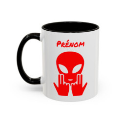 Teecustom Mug Alien Rouge Personnalisé avec Prénom – Extraterrestre Humour Signe JUL – Mug Céramique Couleurs au Choix