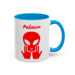 Teecustom Mug Alien Rouge Personnalisé avec Prénom – Extraterrestre Humour Signe JUL – Mug Céramique Couleurs au Choix